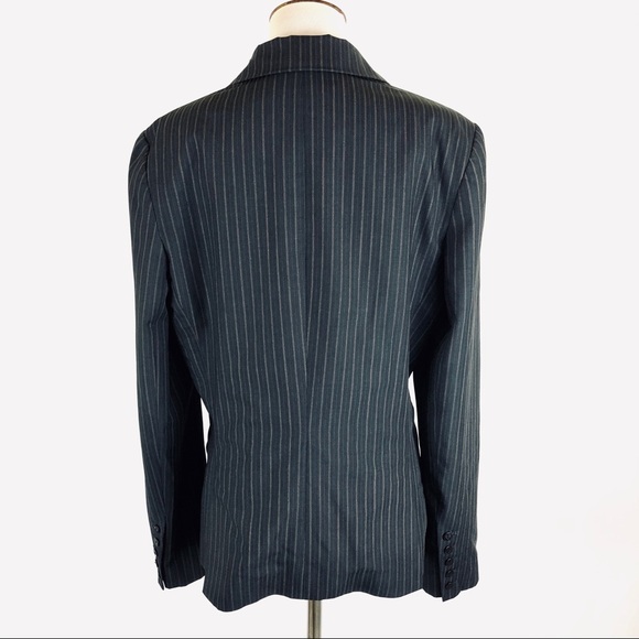 Rebecca Taylor gray pinstripe blazer wool blend size 10 - Picture 8 of 8